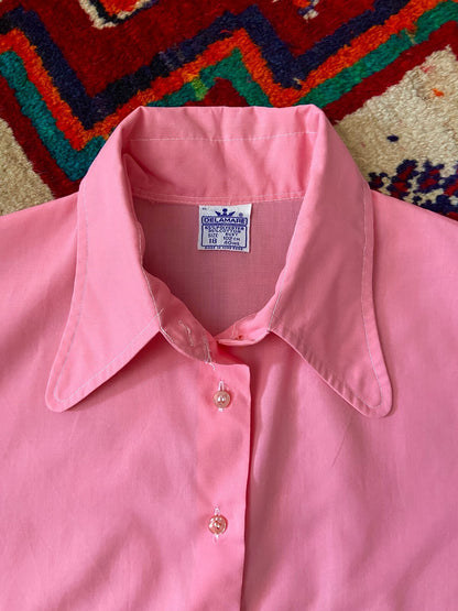 Vintage 1970s Pink Beagle Collar Shirt