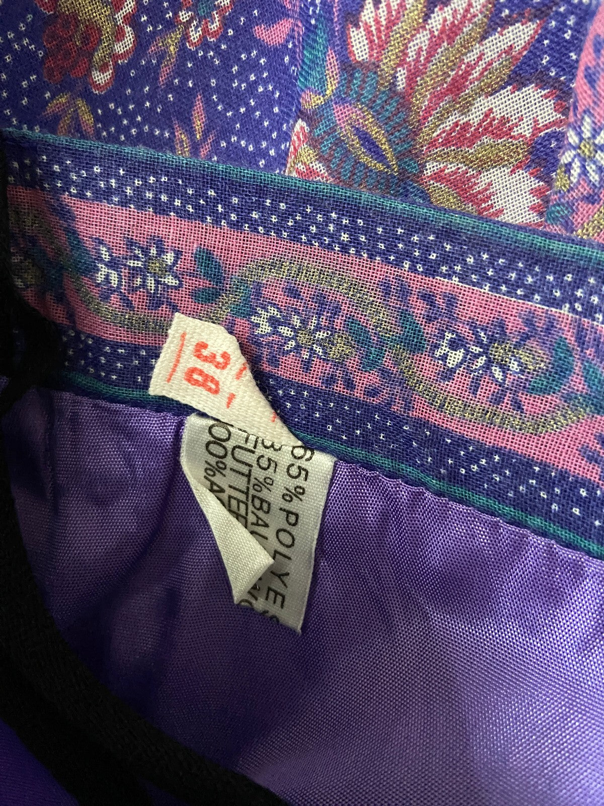 Vintage 1970s Purple Print Maxi Prairie Skirt