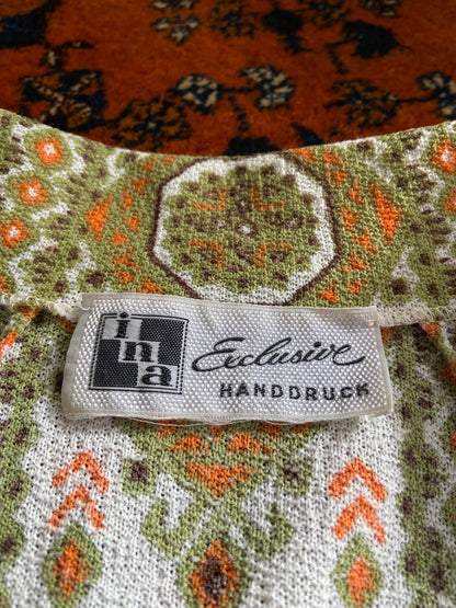 Vintage 1970s Short Sleeve Mosaic Print Shirt