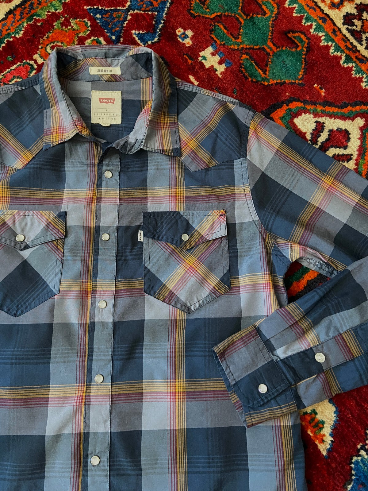 Vintage 90s Dusty Navy Levi's Western Shirt