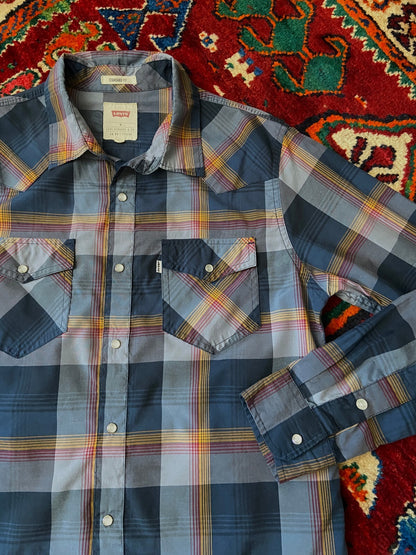 Vintage 90s Dusty Navy Levi's Western Shirt