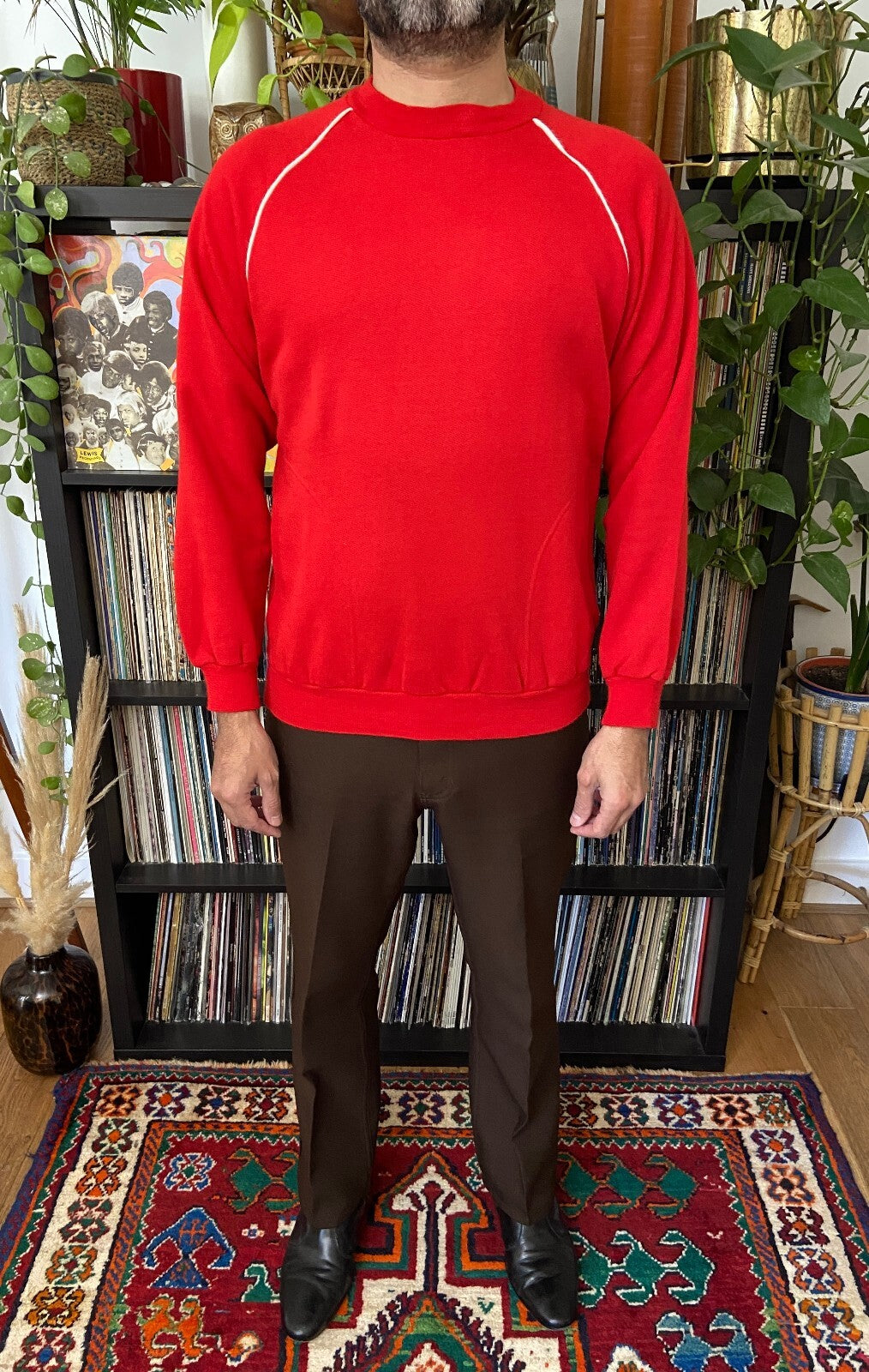 Vintage 1970s Red Sports Sweater