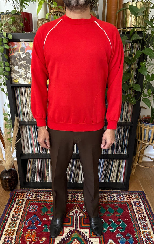 Vintage 1970s Red Sports Sweater