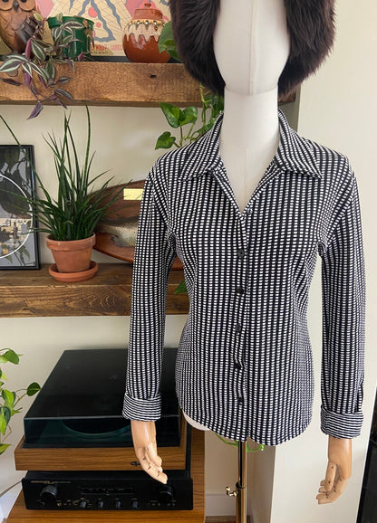 Vintage Italian Black & White Knit Shirt