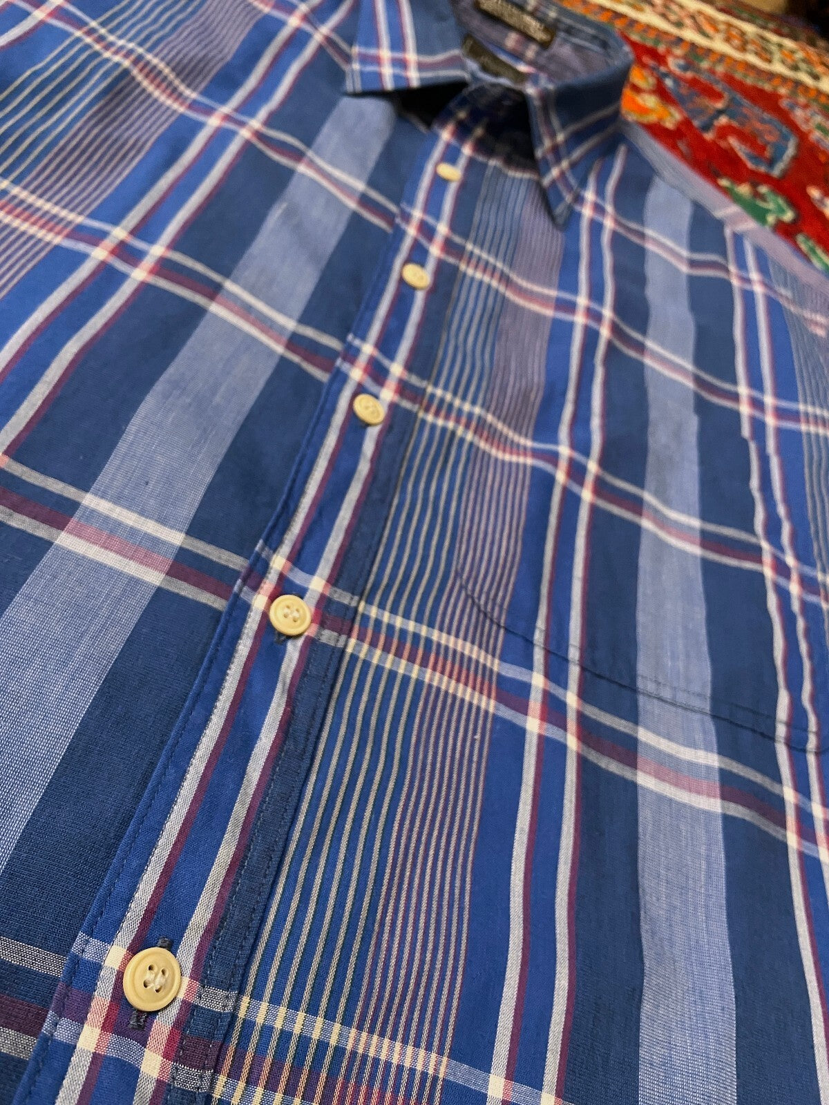 Vintage 1970s Blue Checked Shirt