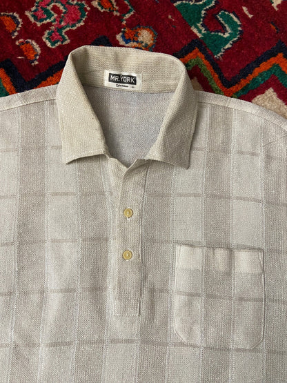Vintage 1970s Japanese Fine Mesh Polo Shirt