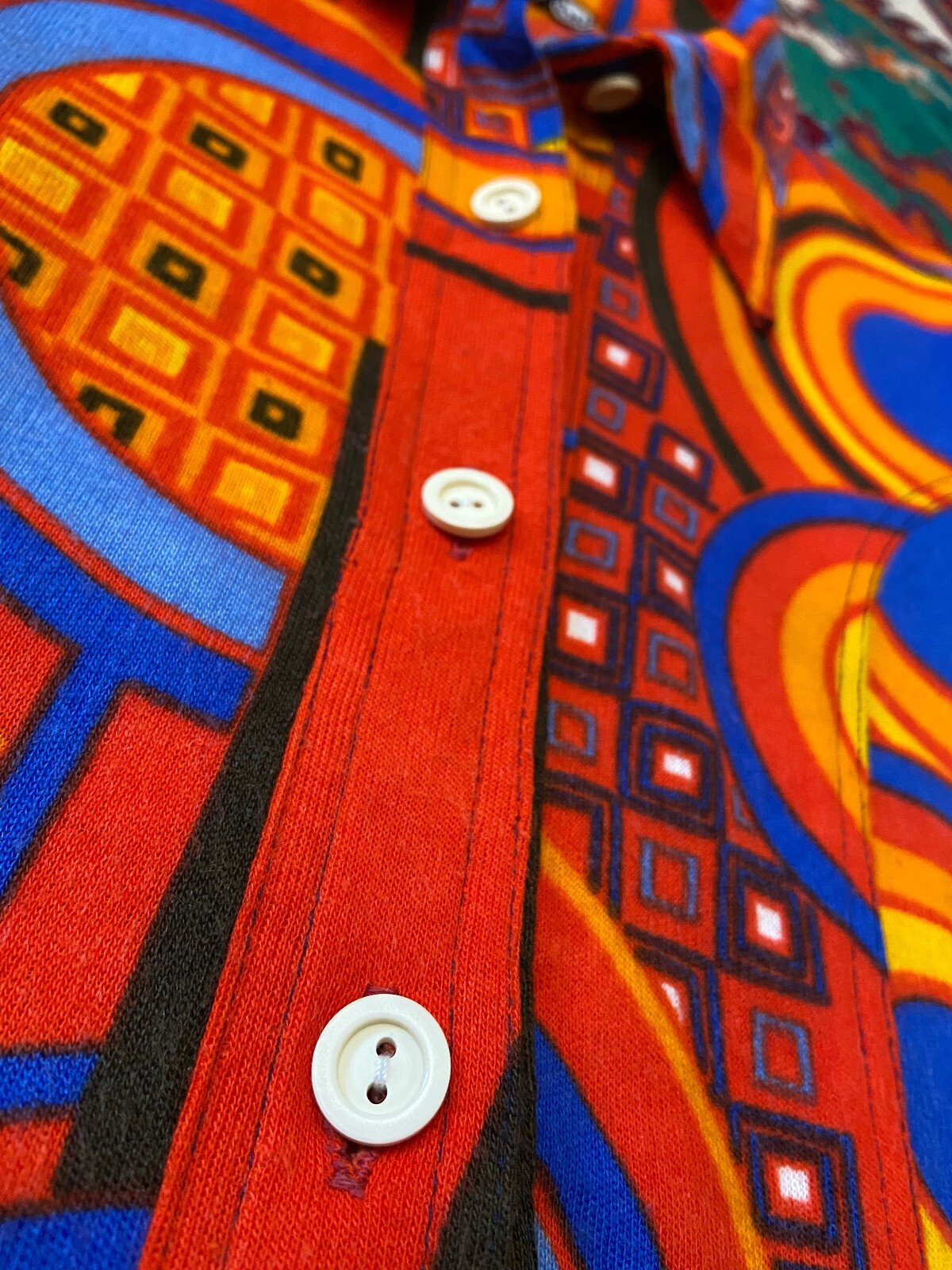 Vintage 1970s Psychedelic Cropped Shirt
