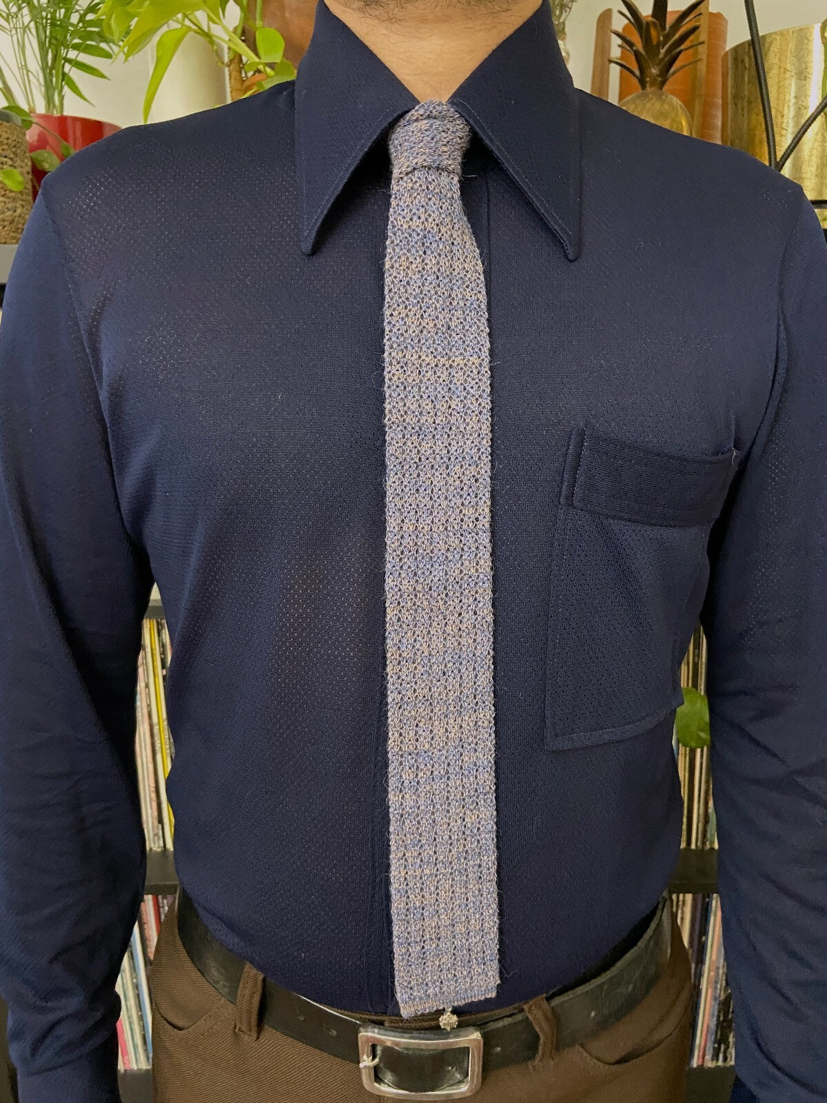 Vintage 1970s Lilac Alpaca Blend Tie