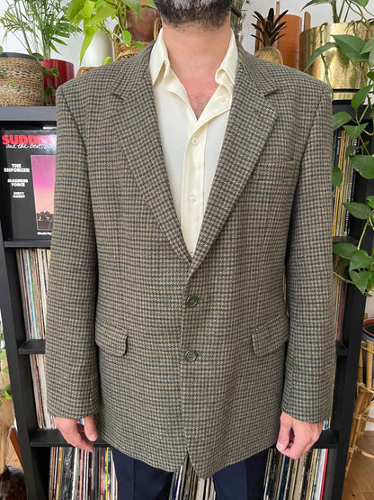 Vintage 1970s Gun Club Tweed Blazer Jacket
