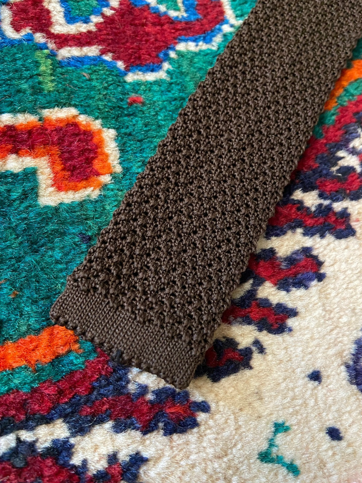 Vintage 1970s Chocolate Loose Knit Tie