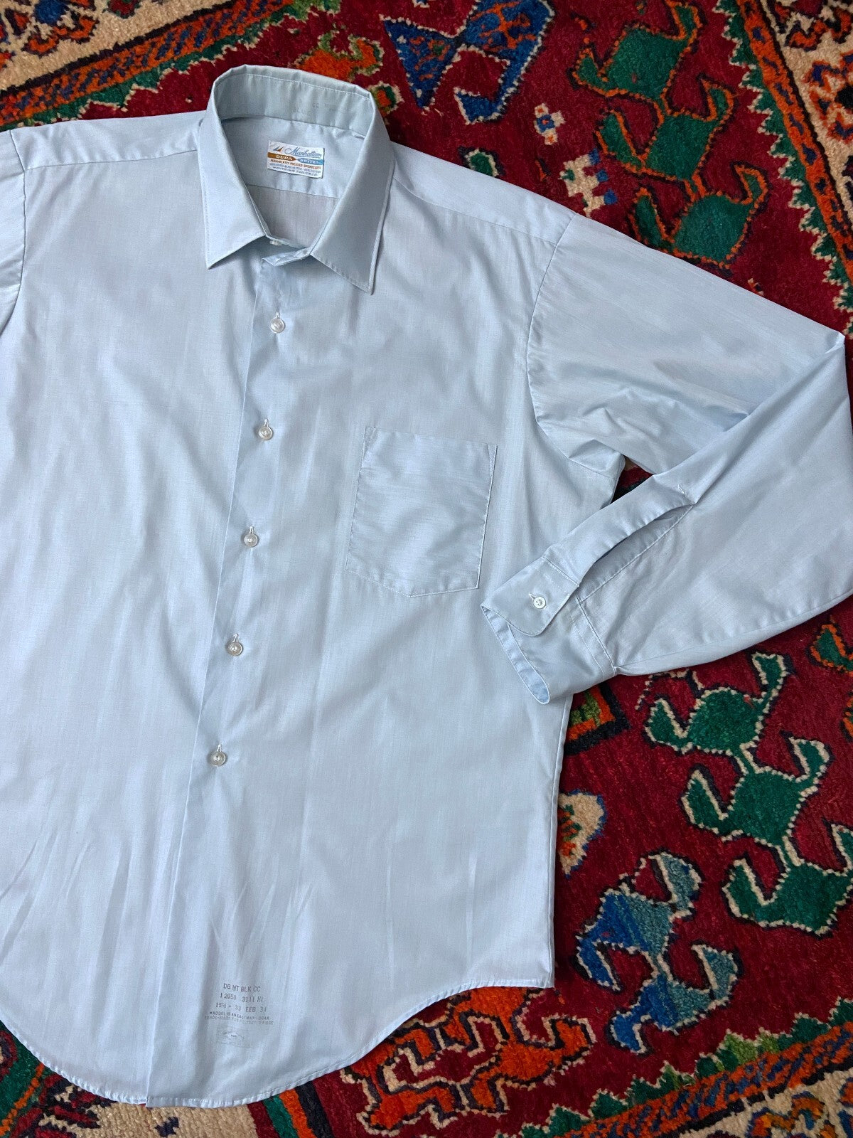 Vintage 1970s Baby Blue Shirt