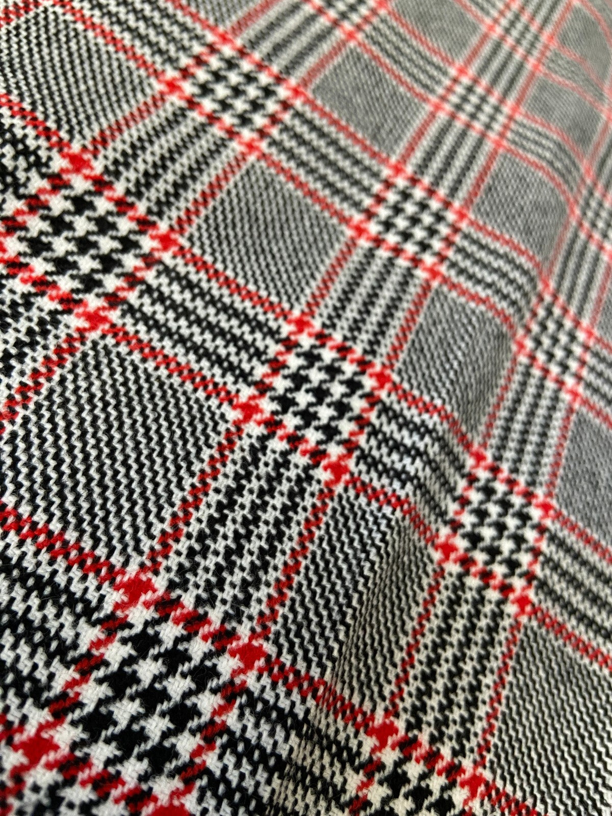 Vintage 1970s Black & Red Check Bellbottom Flares W30