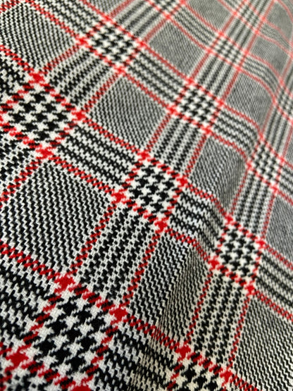 Vintage 1970s Black & Red Check Bellbottom Flares W30