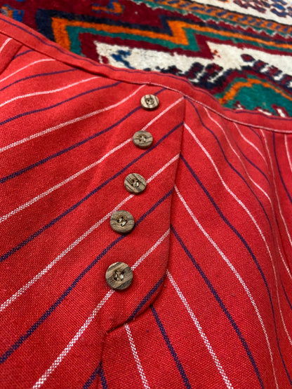 Vintage 1970s Red Pinstripe Skirt