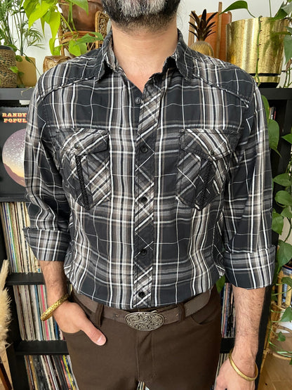 Vintage 90s Black Western Shirt