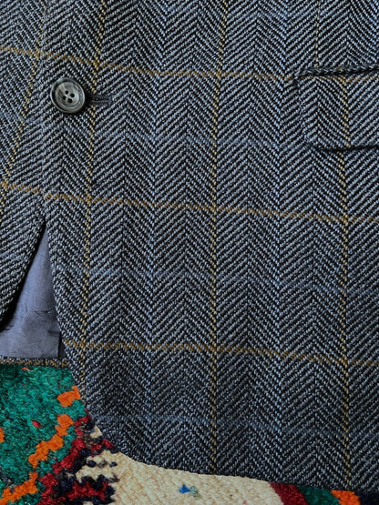 Vintage 1980s Herringbone Lambswool Blazer Jacket