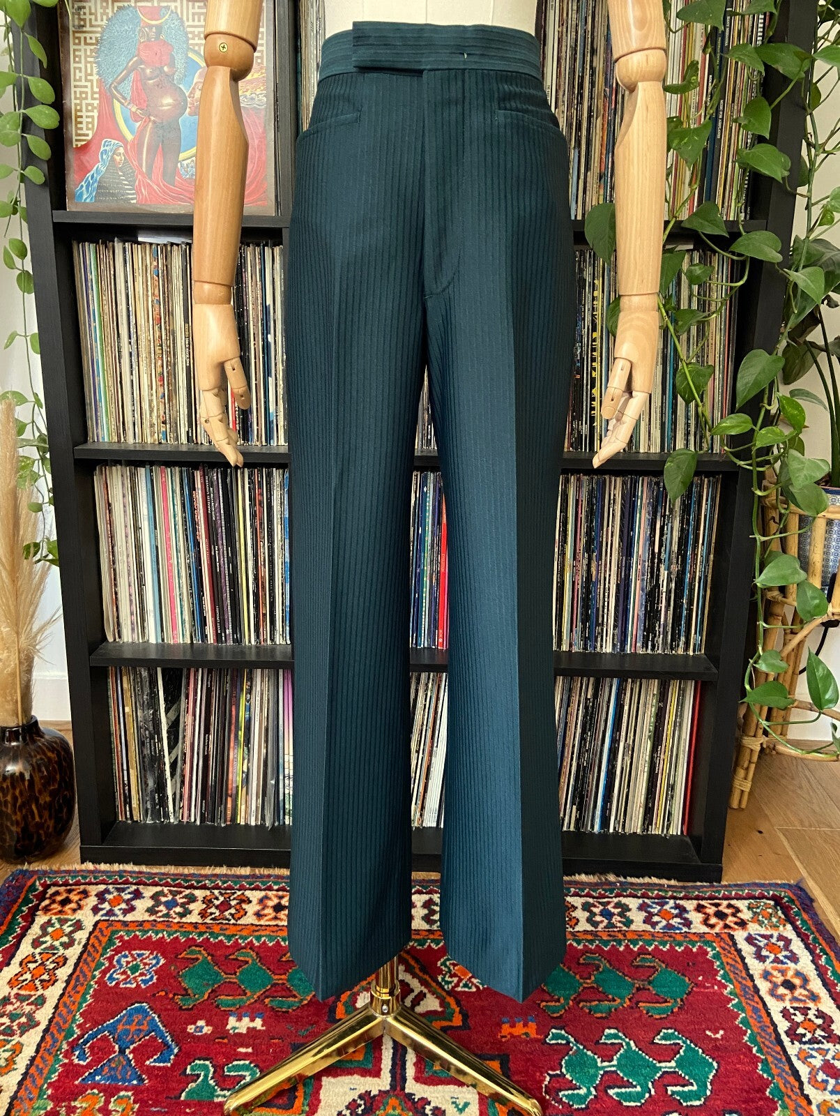Vintage 1970s Forest Green Flared Leg 2-Piece Suit