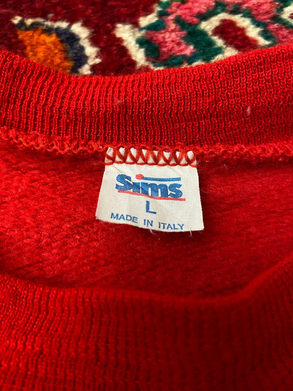 Vintage 1970s Red Sports Sweater