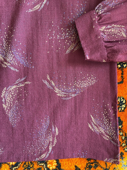 Vintage 1970s Purple Printed Shirt