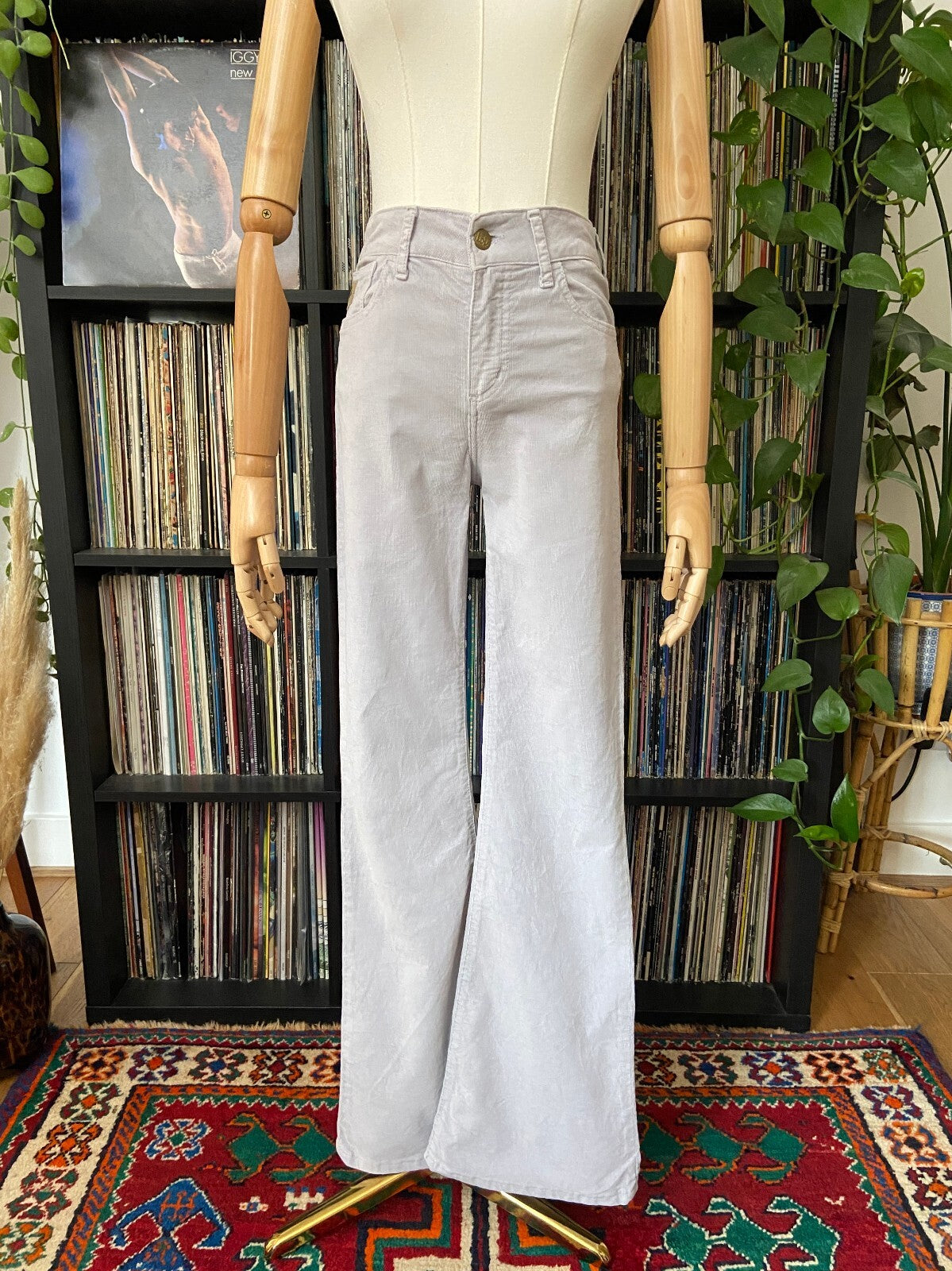 Lois Lilac Corduroy Flared Trousers W26