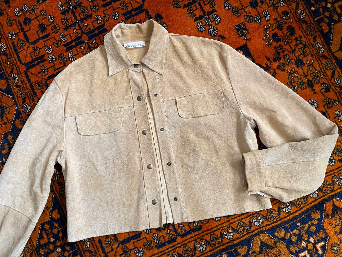 Vintage 1980s Beige Suede Lightweight Jacket