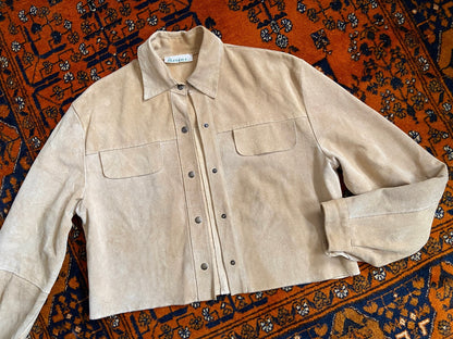 Vintage 1980s Beige Suede Lightweight Jacket