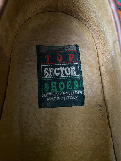 Vintage 1980s Italian Brown Moccasin Shoes UK 8