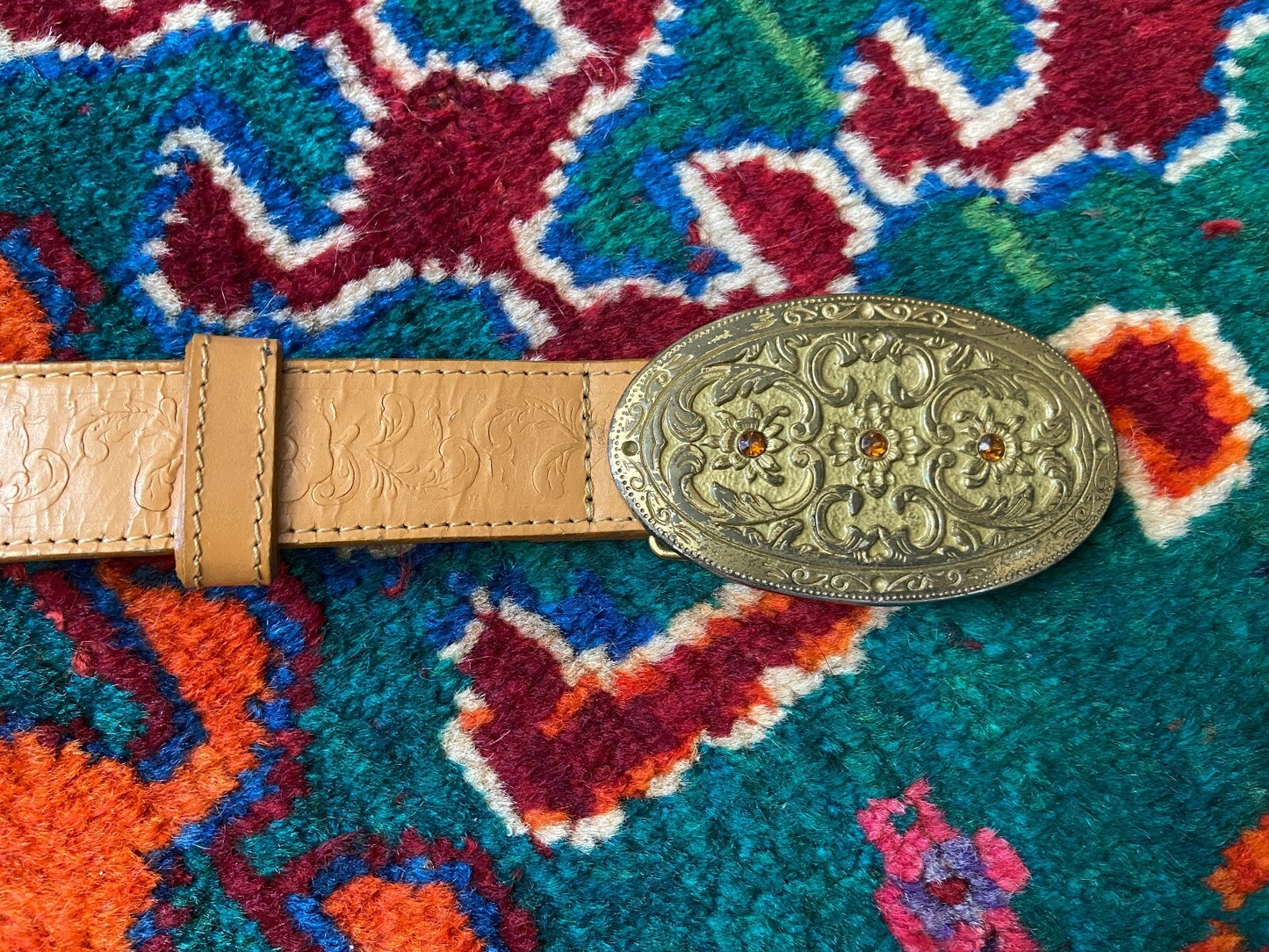 Vintage Tan Western Buckle Belt