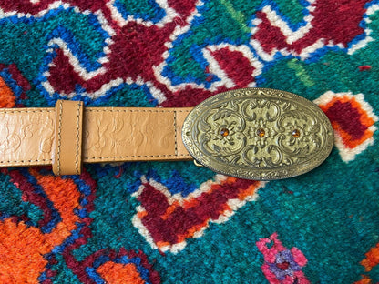 Vintage Tan Western Buckle Belt