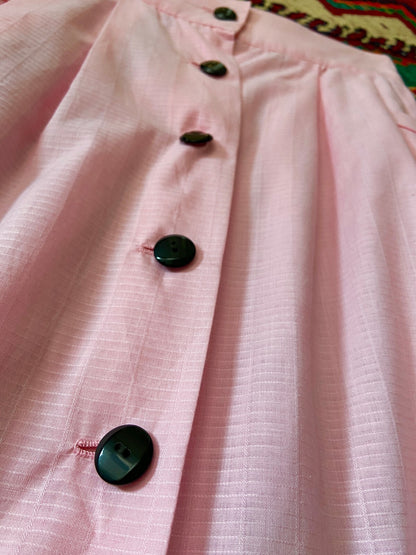 Vintage 1980s Pink Button Down Skirt