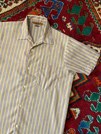Vintage 1970s Striped Camp Collar Shirt