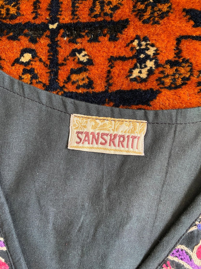 Vintage Indian Embroidered Hippie Waistcoat