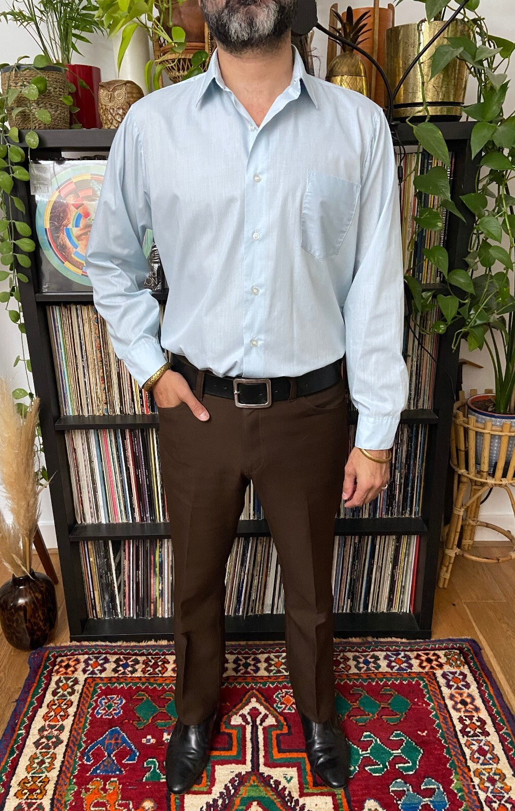 Vintage 1970s Baby Blue Shirt
