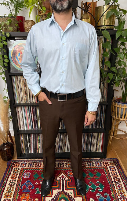 Vintage 1970s Baby Blue Shirt