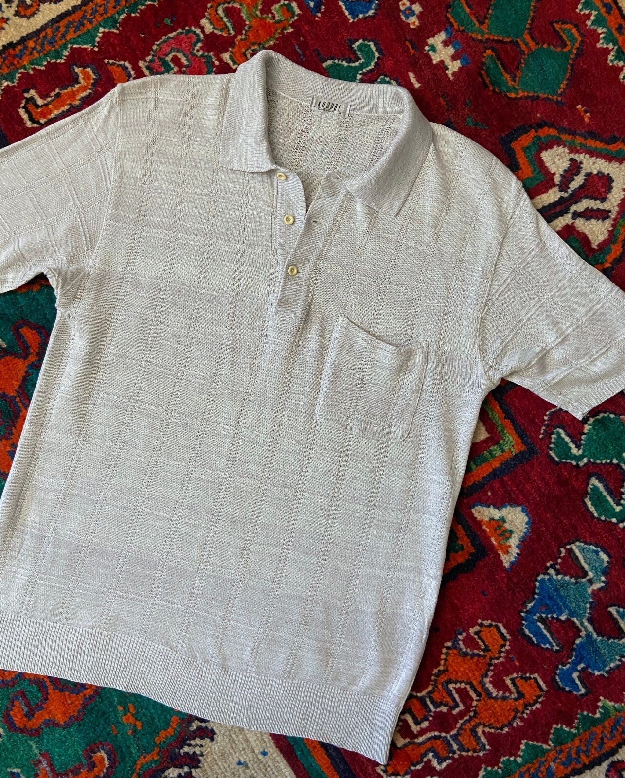 Vintage 1970s Japanese Knit Polo Top