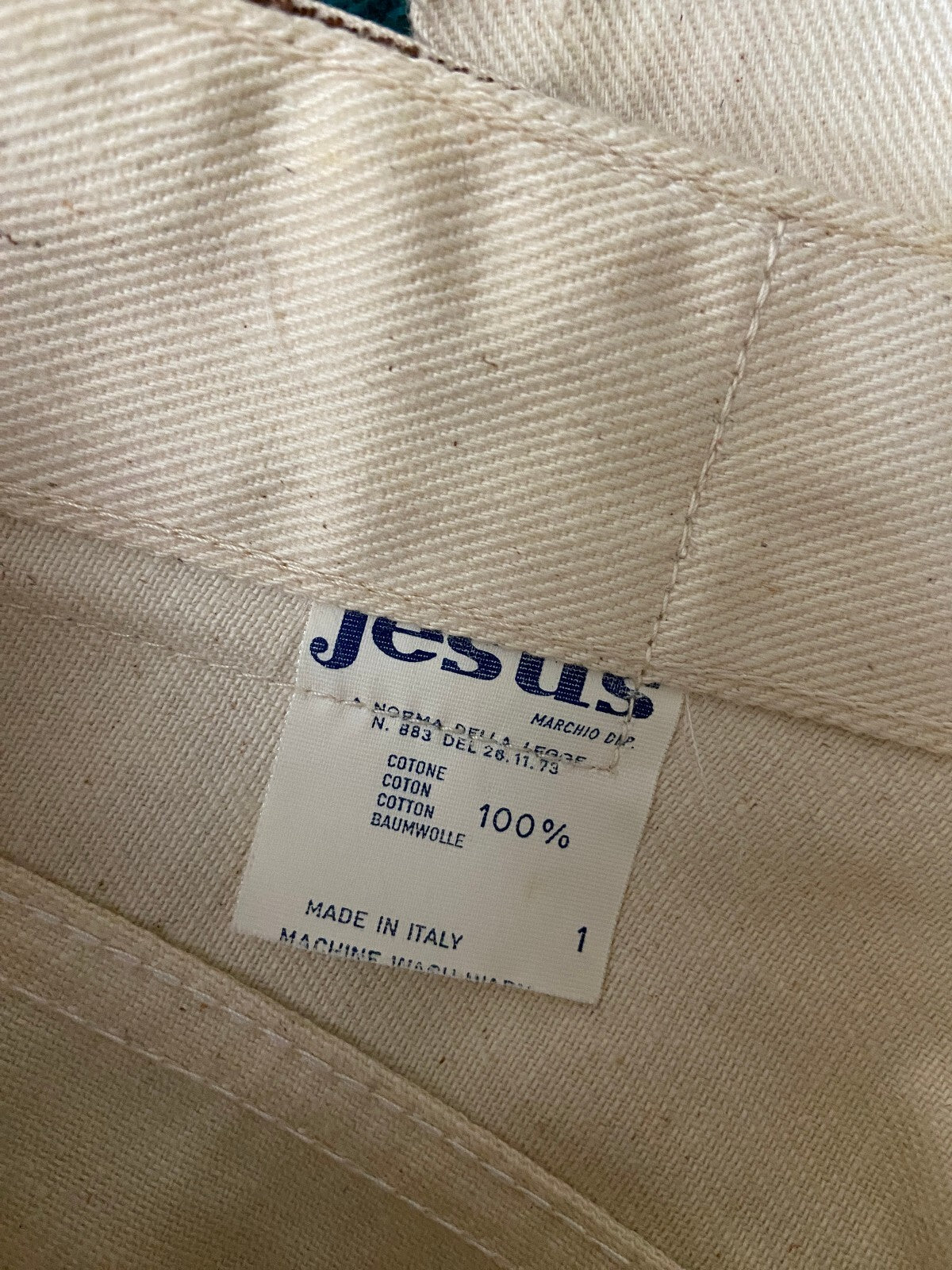 Vintage 1970s Cream Deadstock Jesus Flares W25