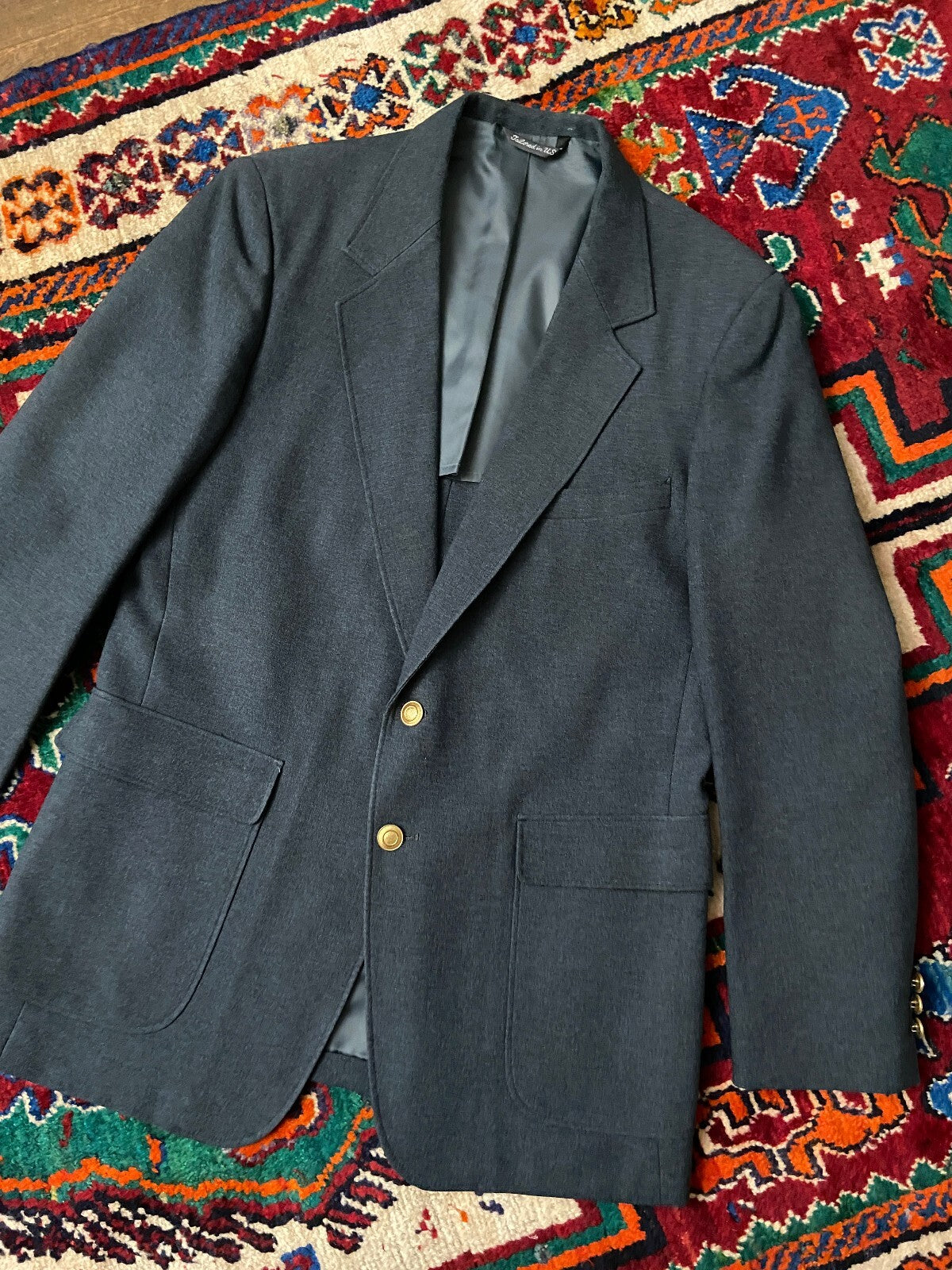 Vintage 1970s Grey Sports Blazer Jacket