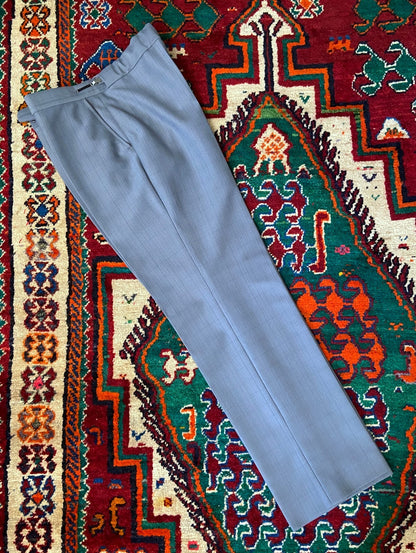 Vintage 1970s Grey Blue Adjustable Golf Trousers W32-35 / L31