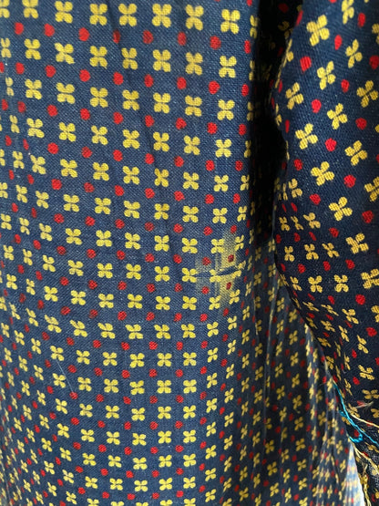 Vintage 1970s Navy Embroidered Tunic Top