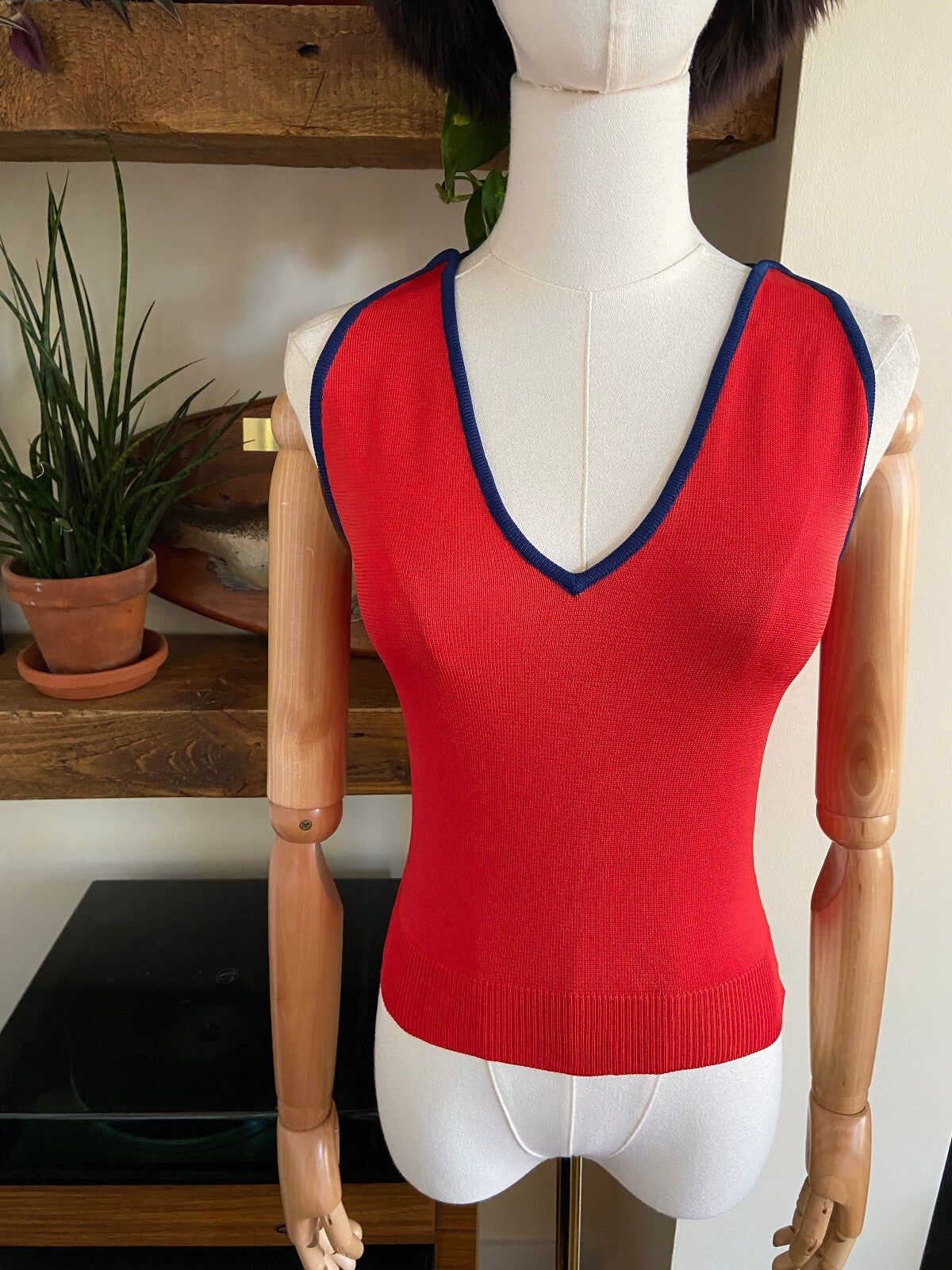 Vintage 1970s Red Vest Top