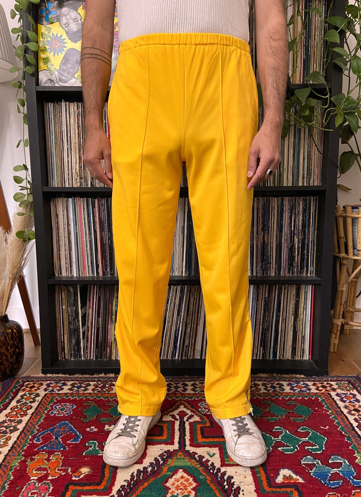 Vintage 1970s Yellow Track Bottoms