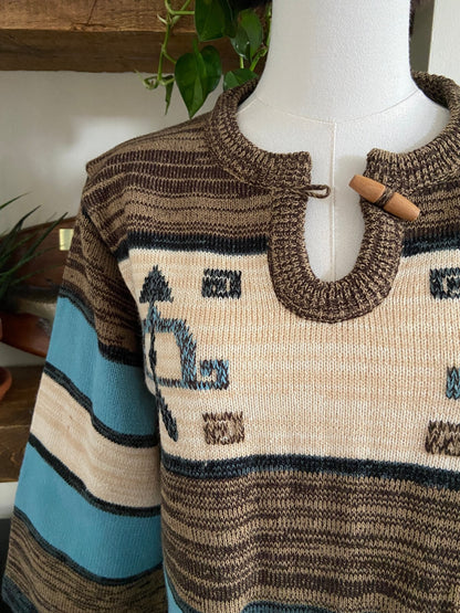 Vintage 1970s Southwestern Space Dye Jumper