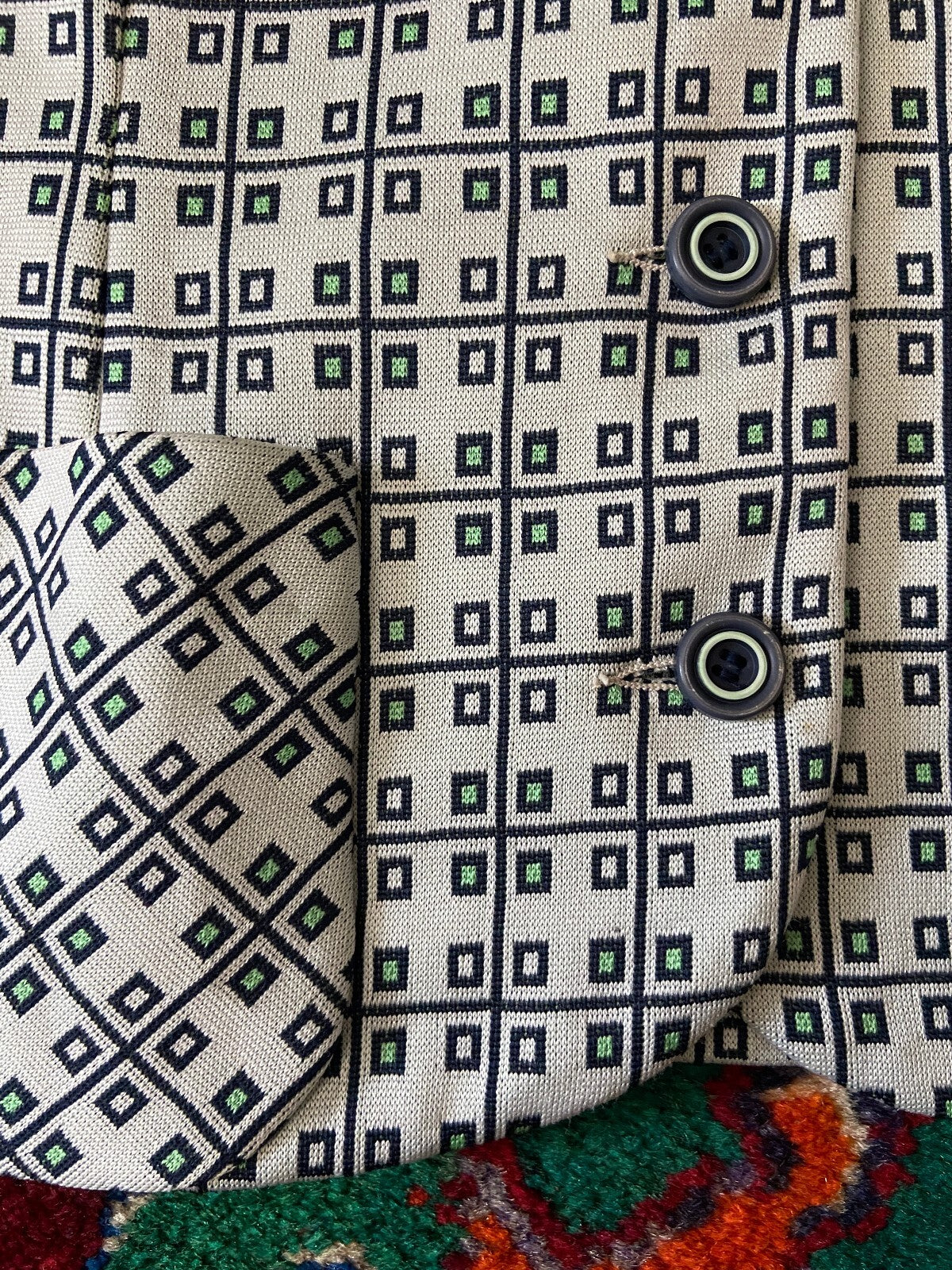 Vintage 1970s Geometric Woven Lightweight Jacket