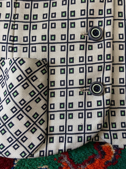 Vintage 1970s Geometric Woven Lightweight Jacket