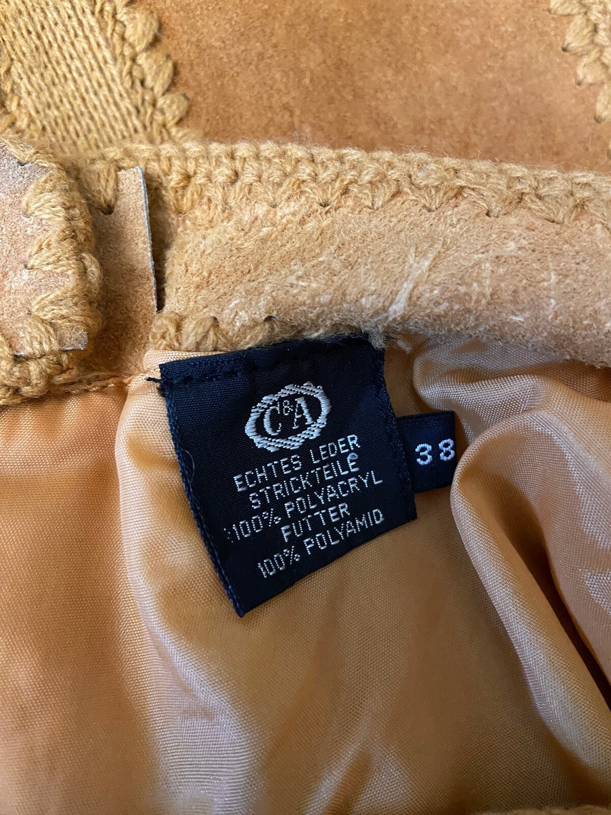 Vintage 1970s Tan Suede Patchwork Midi Skirt