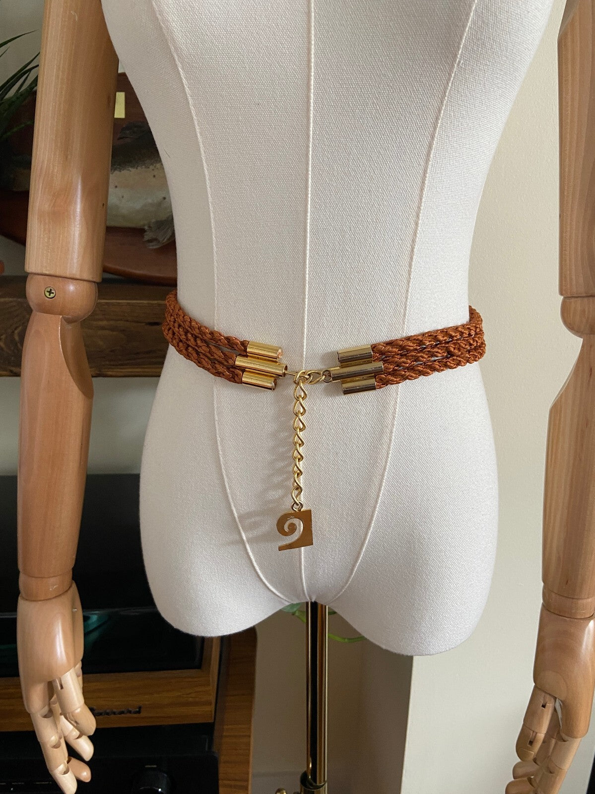Vintage 1980s Brown Pierre Cardin Rope Belt