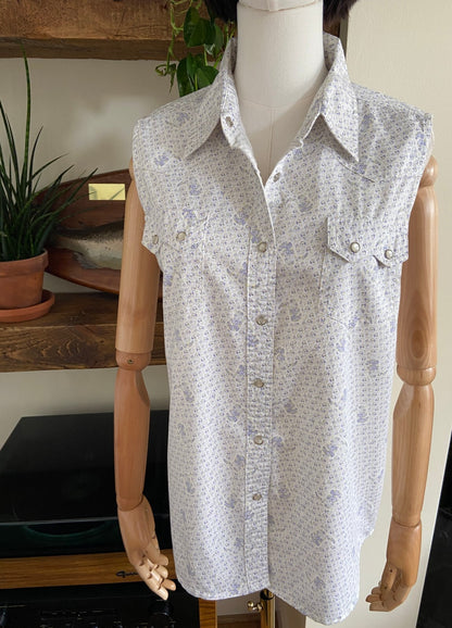 Vintage Y2K Wrangler Sleeveless Western Shirt