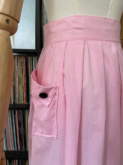Vintage 1980s Pink Button Down Skirt