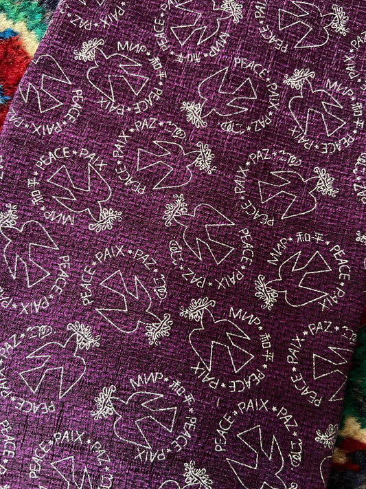 Vintage 80s Purple UNICEF Silk Tie