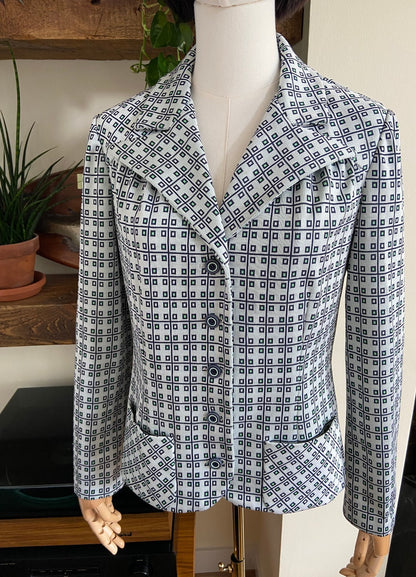 Vintage 1970s Geometric Woven Lightweight Jacket